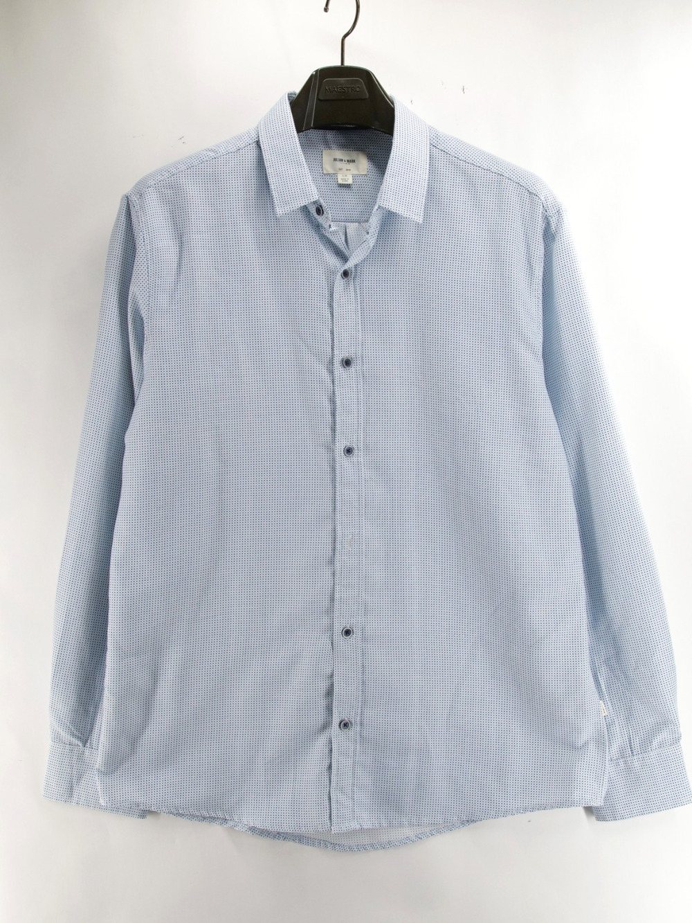 Julian & Mark Men’s Large Long Sleeve Blue Micro Dot Button Up Shirt